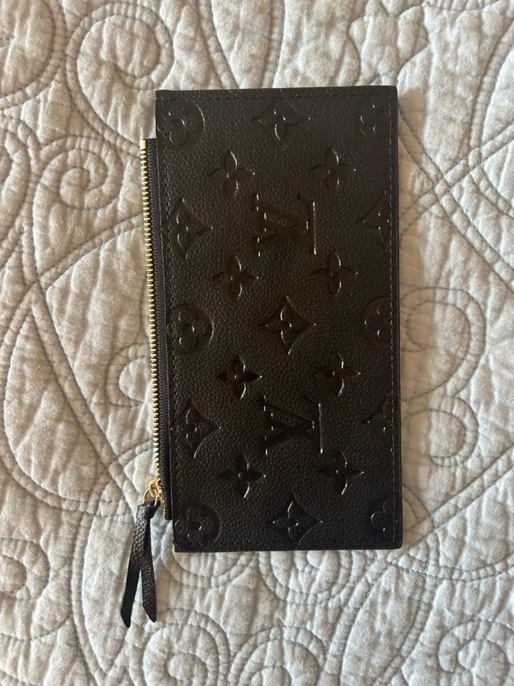 Black Monogram Embossed Chain Wallet - Picture 4 of 15